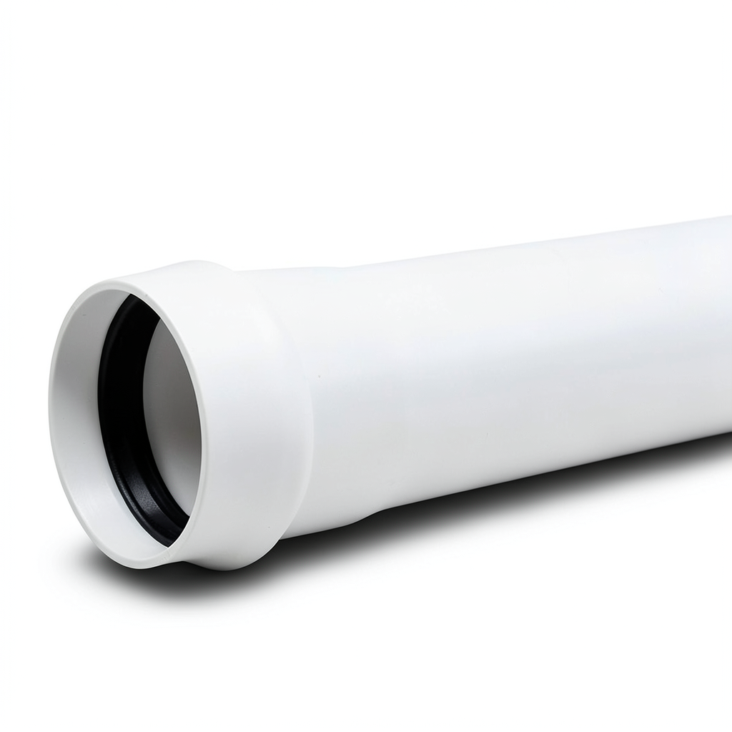 UPVC Plastic Pipe PN 2 Bar Class 1, Size 450 mm, Thickness 3.6 mm, White Color