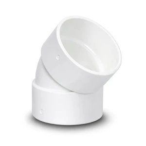 UPVC Plastic Elbow 45° 8 Inch White