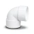 كوع UPVC 87.5° مقاس 1/2 إنش لون أبيض - Image 1