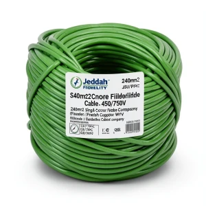 240mm2 Single Core Flexible Cable CU/PVC, 450/750V, Green | Jeddah Cables Company