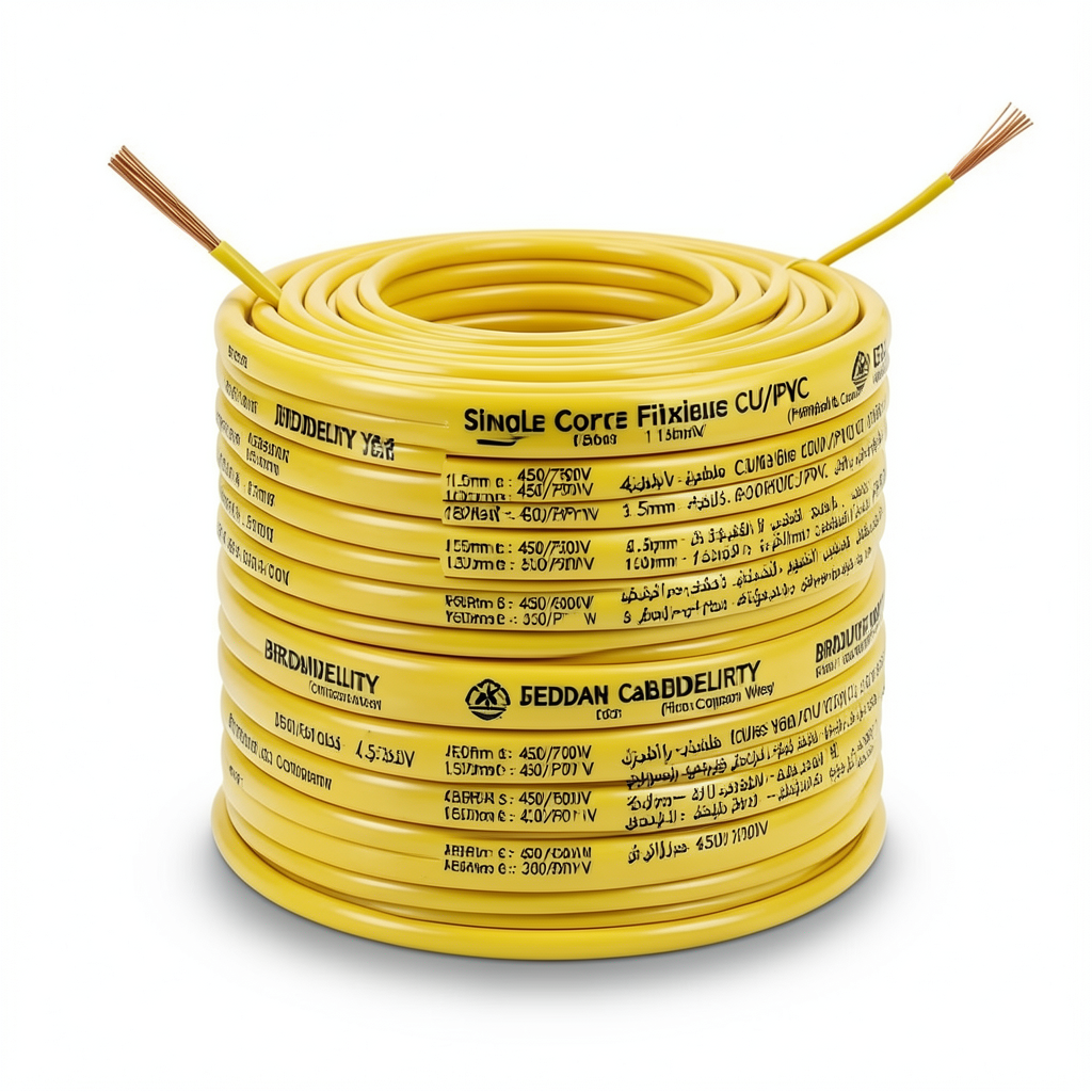 سلك مفرد نحاس شعر CU/PVC مقاس 1.5mm 450/750V أصفر | شركة كابلات جدة