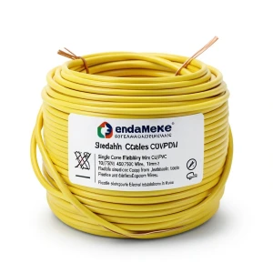 سلك نحاس شعر CU/PVC مقاس 10mm2، 450/750V، أصفر | شركة كابلات جدة