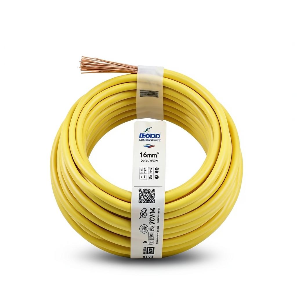 لفة سلك نحاس شعر CU/PVC مساحة مقطع 16mm2، 450/750V، أصفر | شركة كابلات جدة