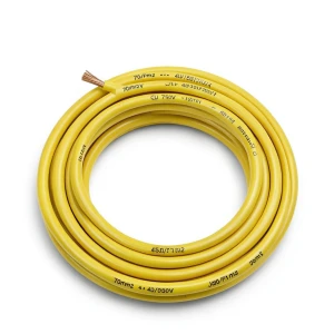 Single Core Flexible Wire CU/PVC 70mm2 450/750V Yellow | Jeddah Cables Company
