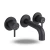 Concealed Wall Washbasin Mixer Matt Black Color | Saudi Ceramics - Image 1