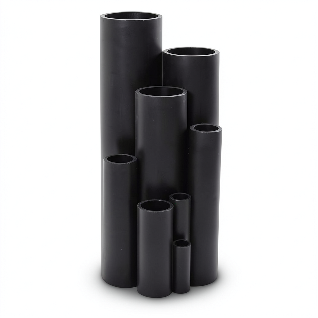 HDPE Pipe Pressure 10 Bar PE 100 Size 110 mm Thickness 6.6 mm Black