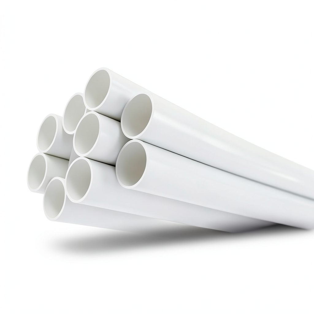 انابيب بلاستيك UPVC ضغط 13.8 بار مقاس 4 إنش سمك 5.44 مم لون أبيض