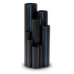 أنابيب بلاستيك HDPE ضغط 10 بار PE 100 مقاس 250 مم سمك 14.8 مم لون أسود