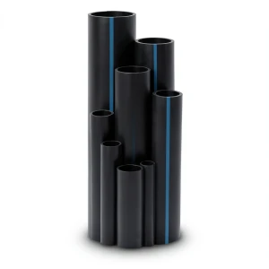 أنابيب بلاستيك HDPE ضغط 10 بار PE 100 مقاس 250 مم سمك 14.8 مم لون أسود