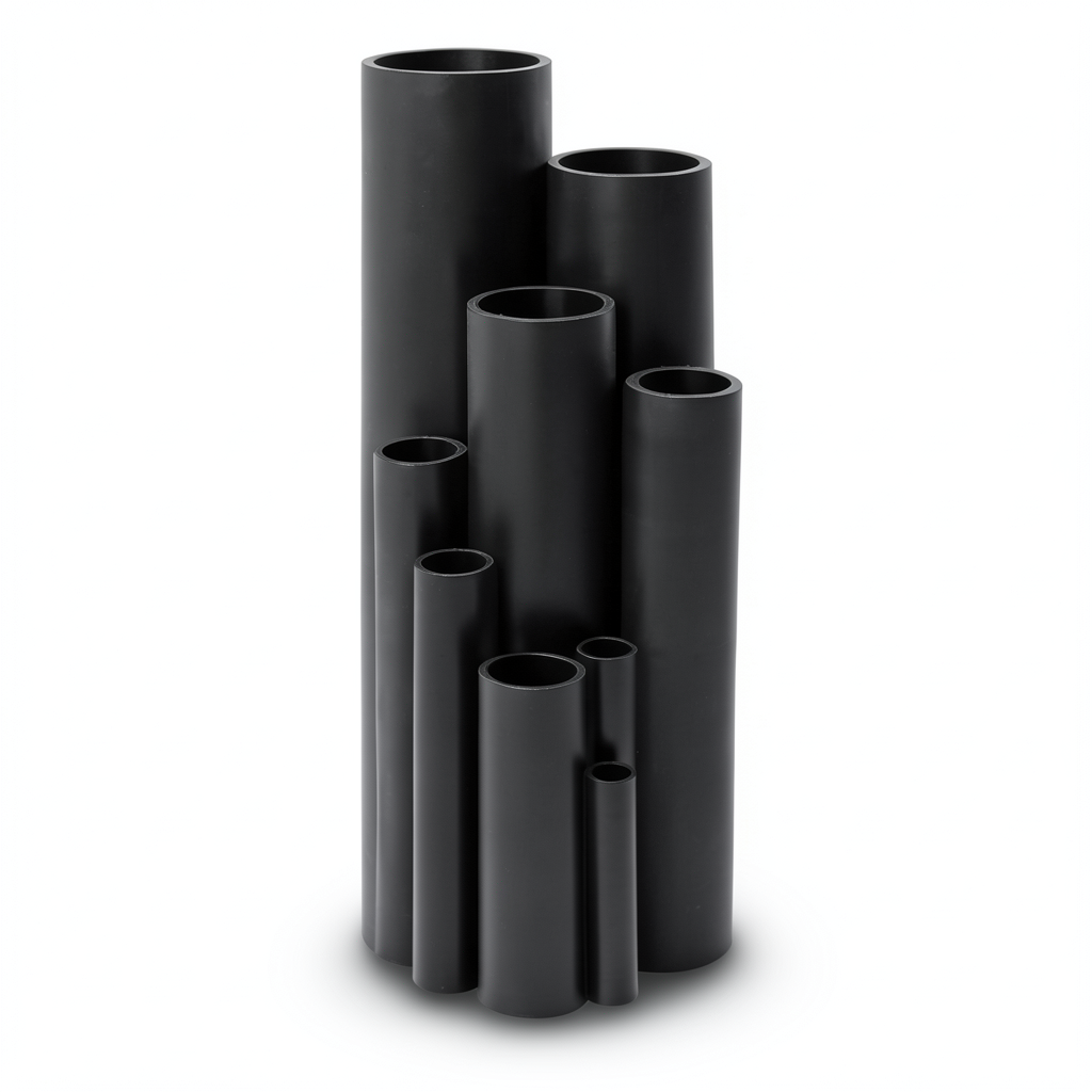 مواسير بلاستيك HDPE ضغط 16 بار PE 80 مقاس 225 ملم سمك 22.7 مم لون اسود