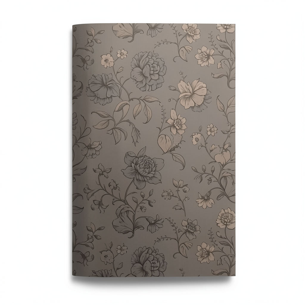 Floral Wallpaper 10m x 0.53m Dark Beige, Model 17813