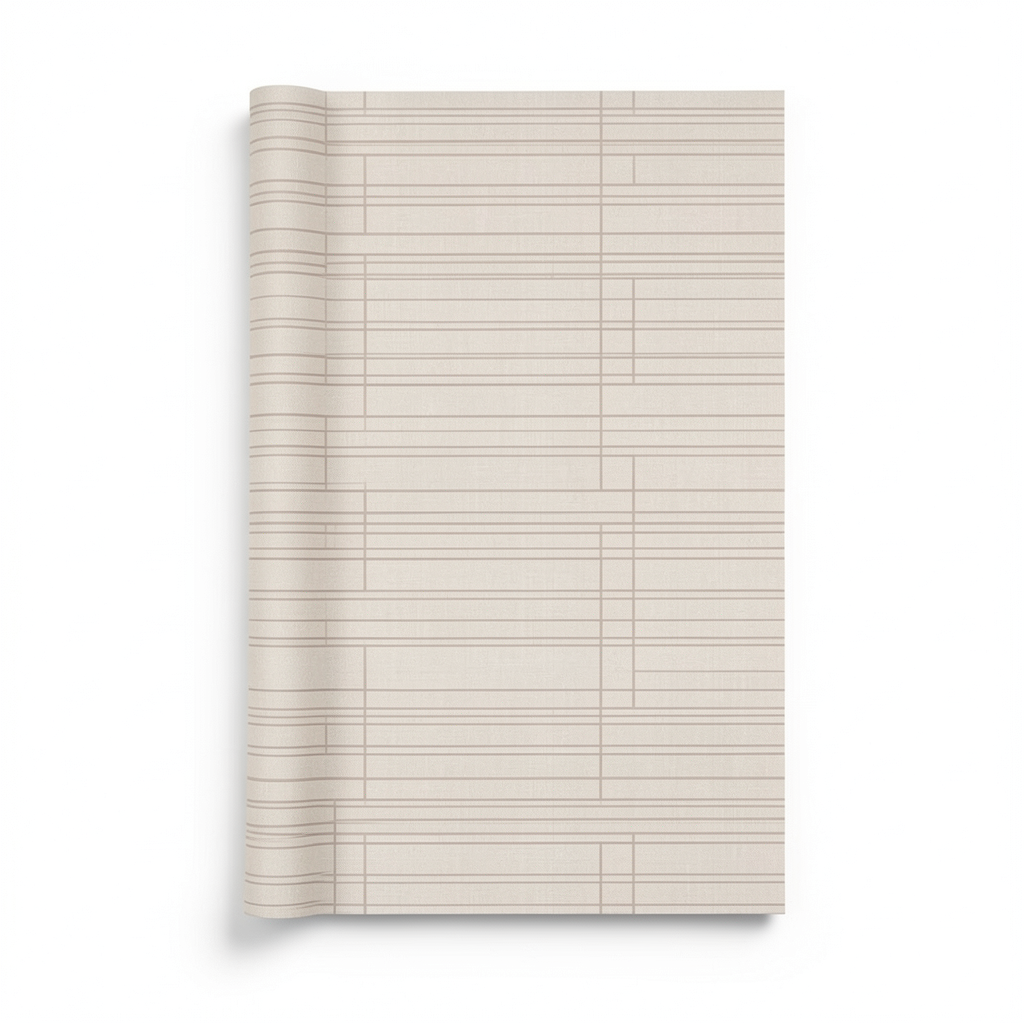 Floral Wall Decoration 10m x 0.53m Beige Color, Model 17812