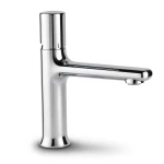 Short Automatic Washbasin Mixer Brass Chrome, Italian