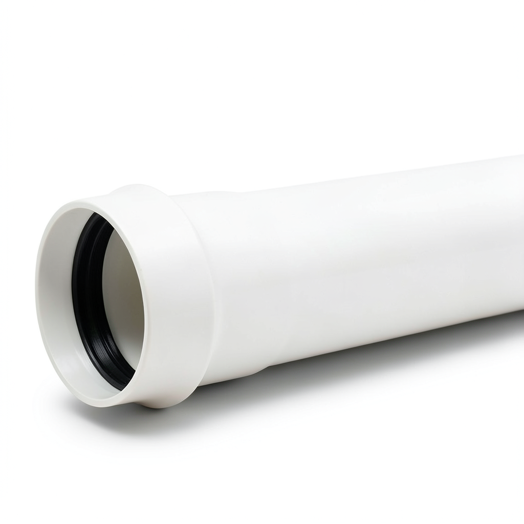 UPVC Plastic Pipe Class 1 PN 2 Bar, Size 800 mm, Thickness 6.4 mm, White Color
