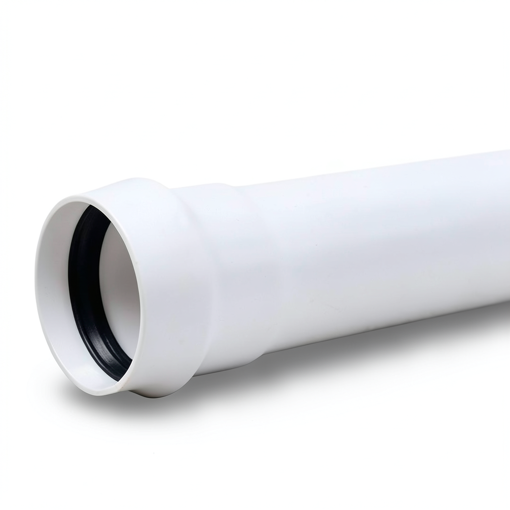 UPVC Plastic Pipe PN 2 Bar Class 1, Size 710 mm, Thickness 5.7 mm, White Color