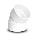UPVC Plastic Elbow 45° 8 Inch White