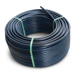 HDPE Plastic Coil Pipe PN 9.9 Bar PE 100 OD 140 mm SDR 13.6 Black with Blue Stripes