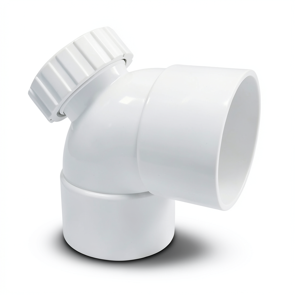 UPVC Plastic Elbow 87.5° With Door 2 Inch White