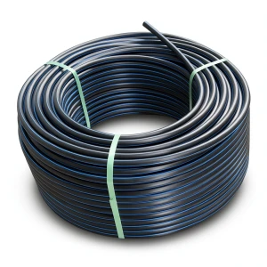HDPE Coil Pipe Nominal Pressure 12.5 Bar PE 100 OD 63 mm SDR 11 Black with Blue Stripes