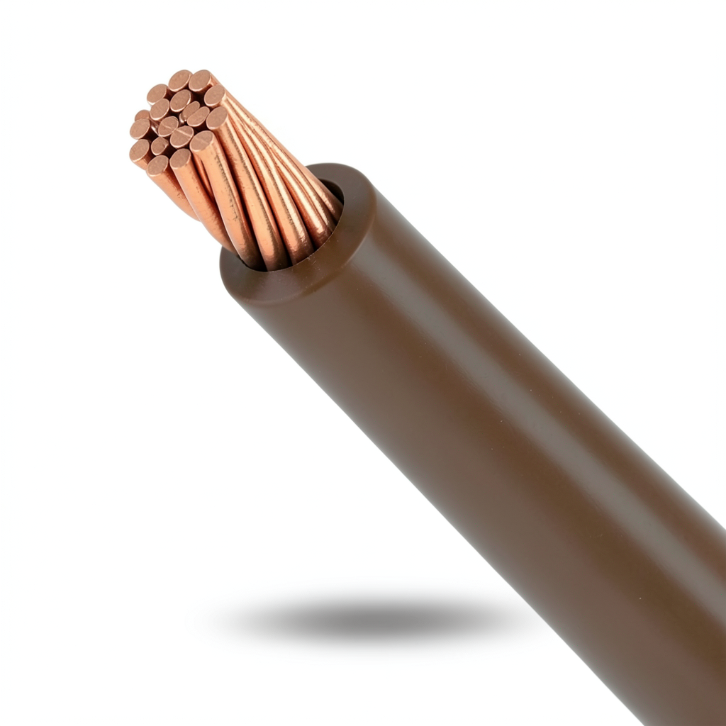 سلك كهرباء مجدول 70 ملم موصل نحاس 450/750 فولت معزول PVC لون بني