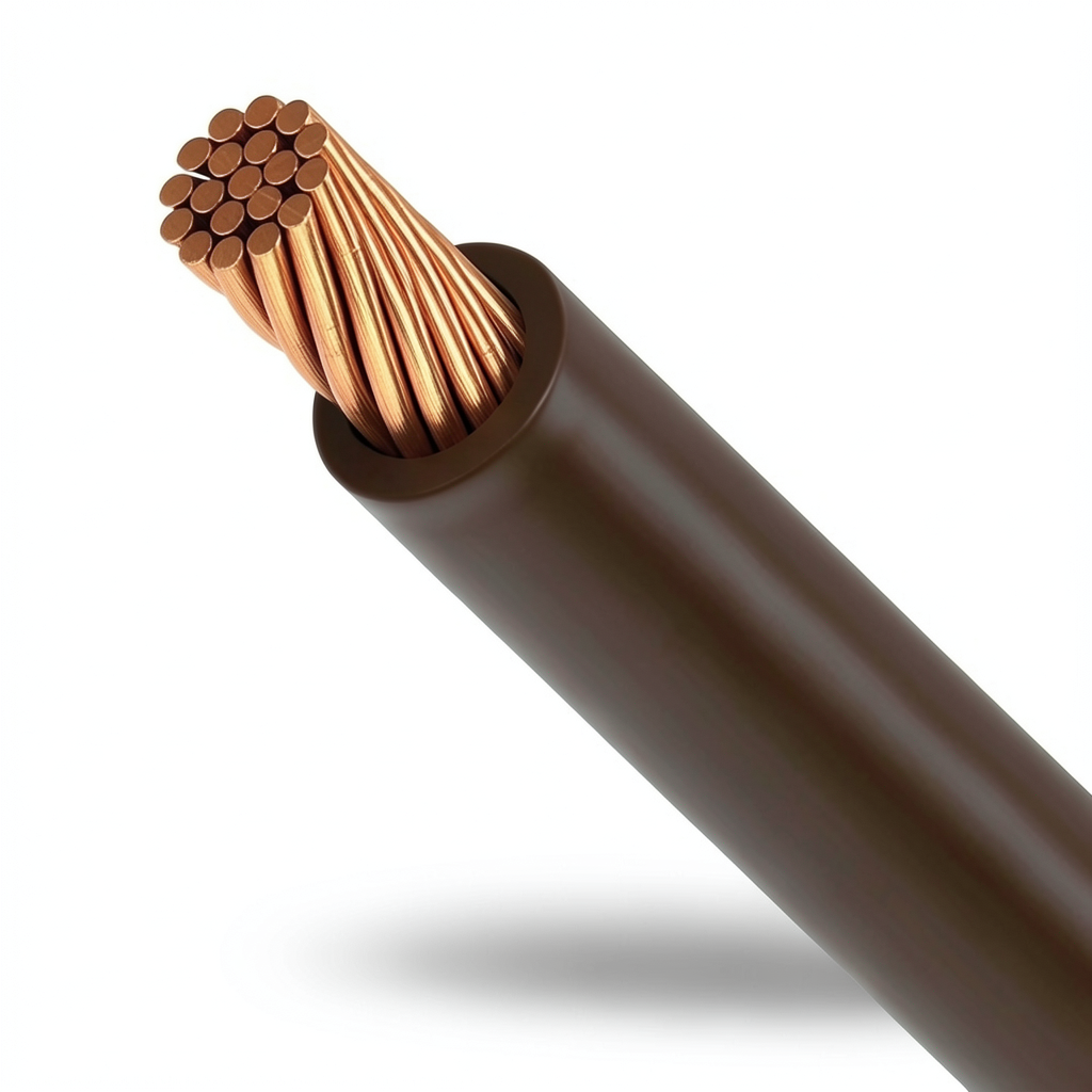 95mm2 Stranded Copper Electric Wire, 450/750V PVC Insulation, Brown