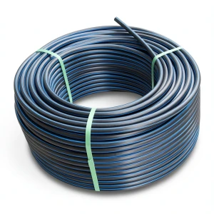 HDPE Plastic Coil Pipe PN 9.9 Bar PE 100 OD 125 mm SDR 13.6 Black with Blue Stripes