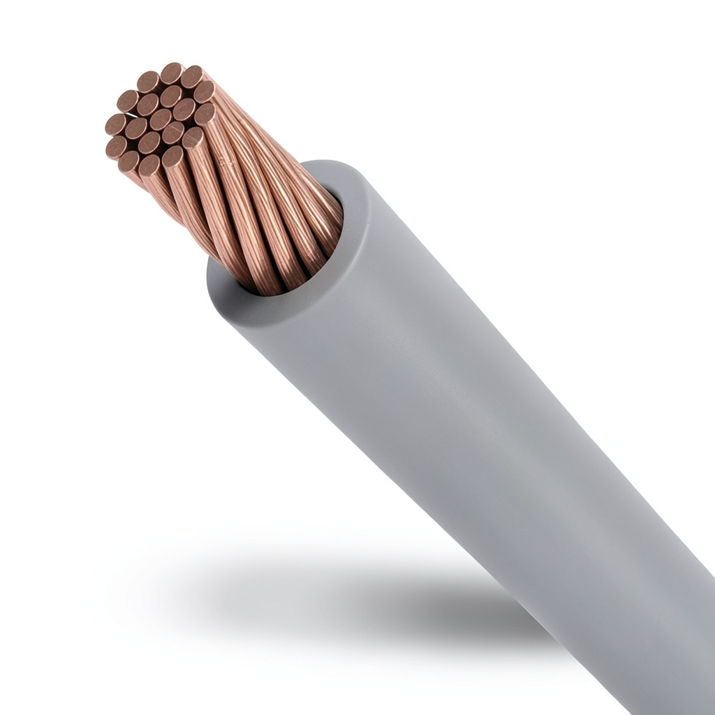 سلك كهرباء مجدول نحاس مقاس 2.5 ملم 450/750 فولت معزول PVC رمادي