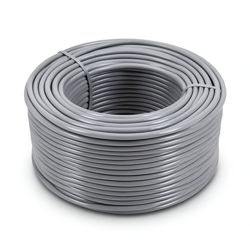لفة سلك كهرباء مجدول نحاس 6mm، 450/750 فولت، معزول PVC رمادي
