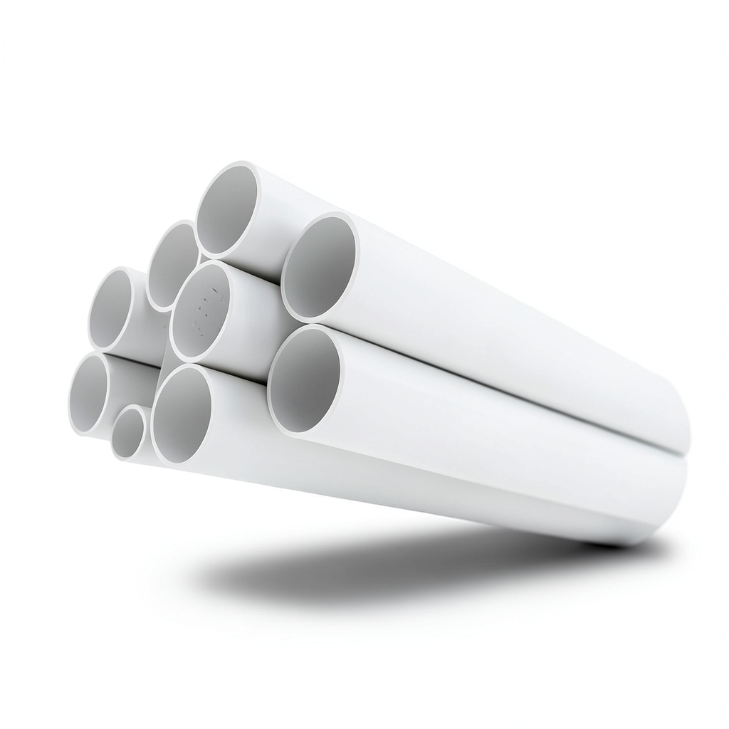 مواسير بلاستيك UPVC ضغط 17.2 بار مقاس 1 1/4 إنش سمك 2.49 مم لون أبيض
