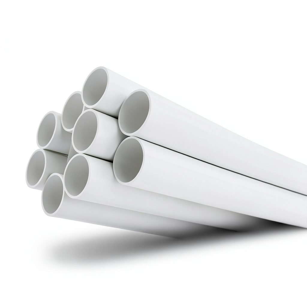 انابيب UPVC ضغط اسمي 17.2 بار مقاس 8 إنش سمك 12.9 مم لون أبيض