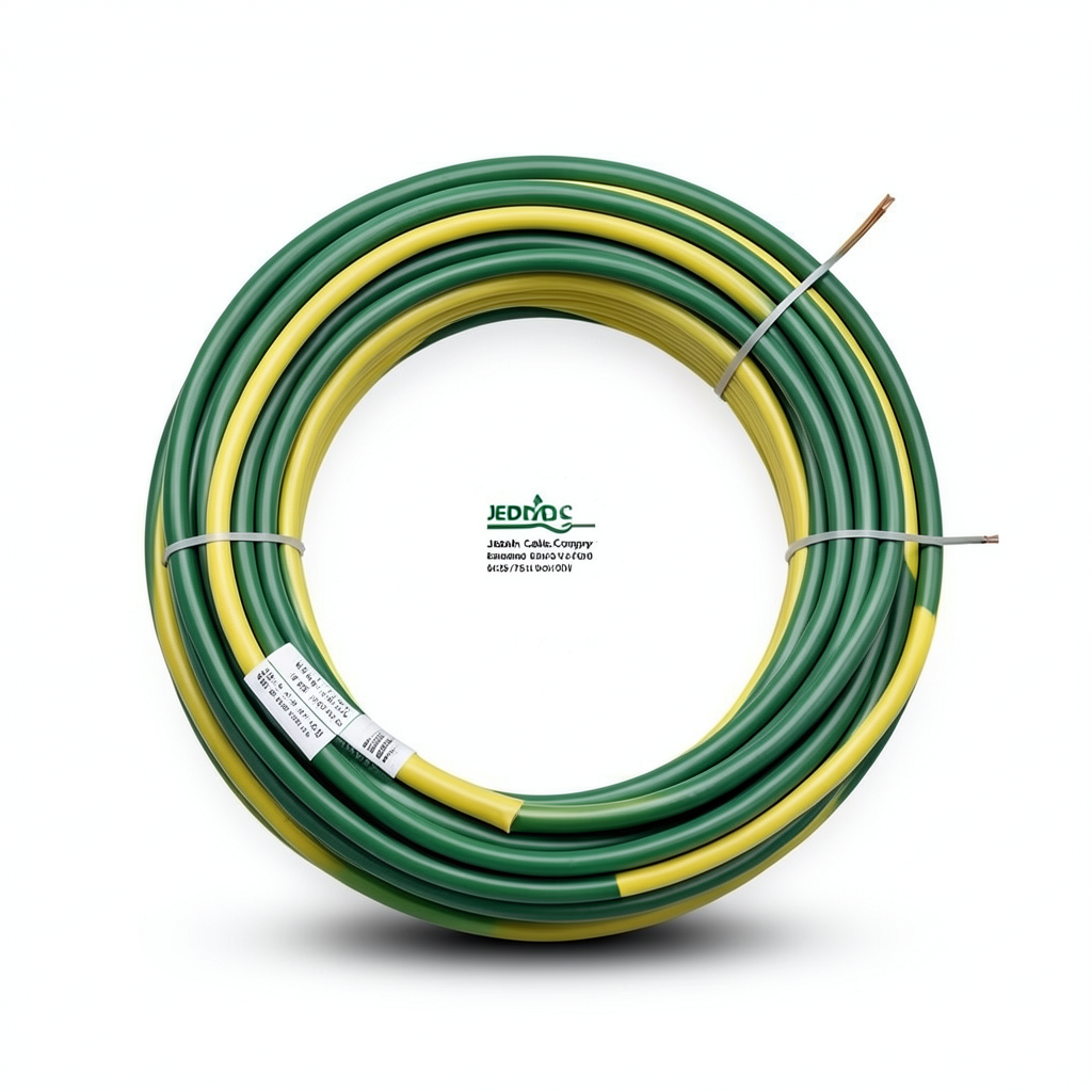 سلك تأريض نحاس مجدول 10mm2 جهد 450/750 فولت، أخضر/أصفر | شركة كابلات جدة