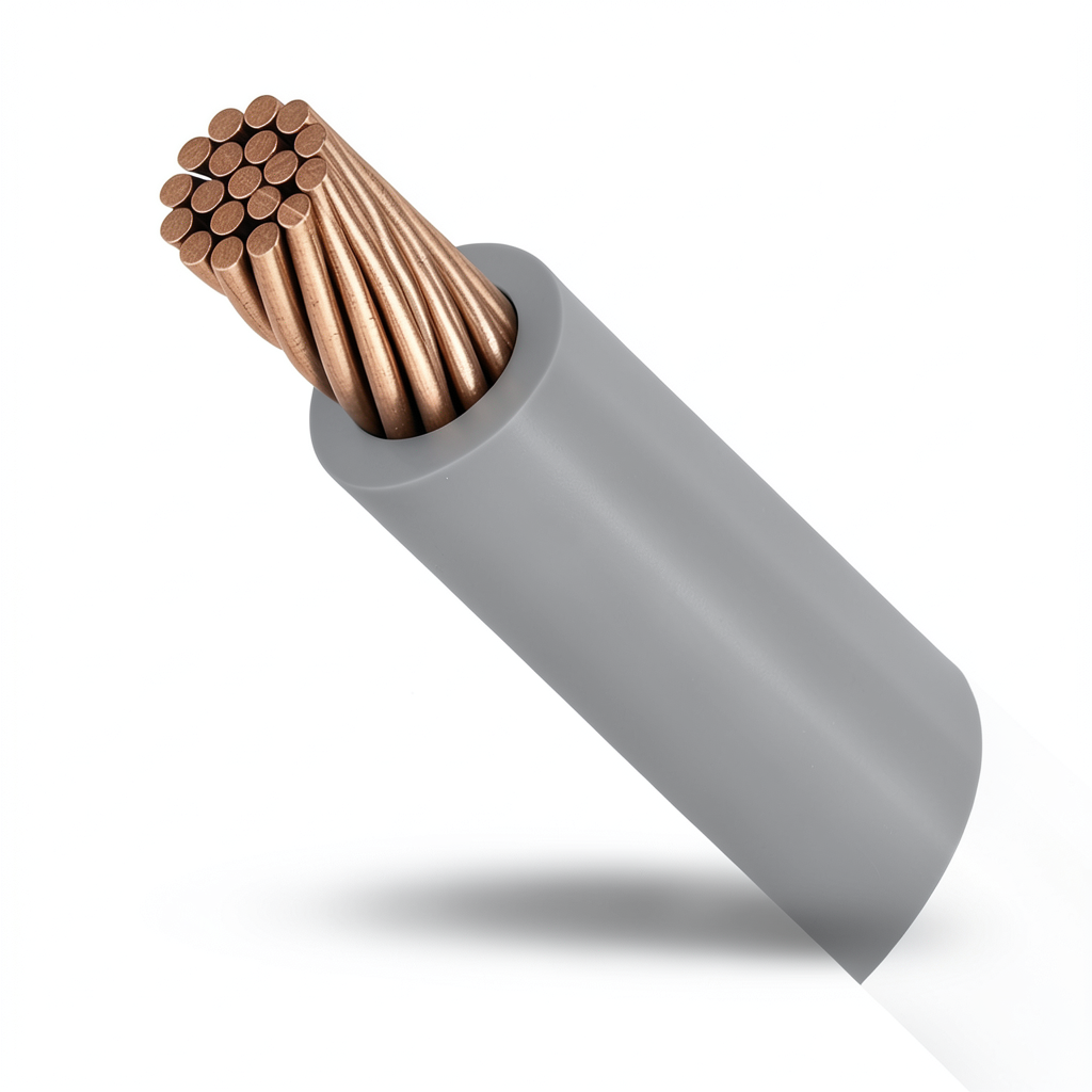 سلك مجدول نحاس 1.5mm، 450/750 فولت، عزل PVC رمادي