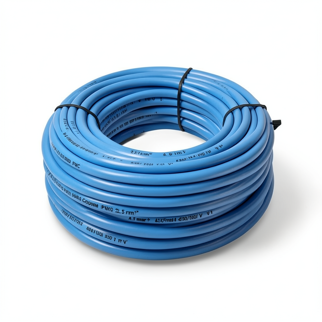 Single Core Solid Copper Cable PVC 70 ºC Insulation 2.5 mm² 450/750 Volt 300 Feet Blue | Al Fanar