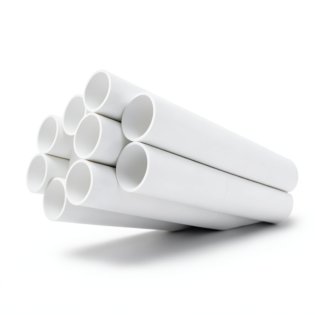 انابيب UPVC ضغط اسمي 17.2 بار مقاس 8 إنش سمك 12.9 مم لون أبيض