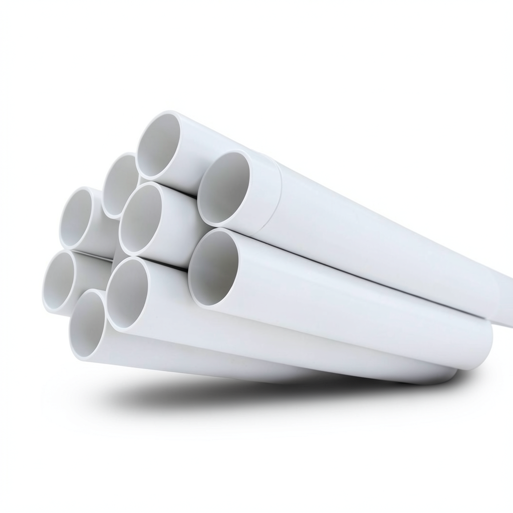 مواسير UPVC ضغط 21.7 بار مقاس 1 إنش سمك 2.46 مم لون أبيض