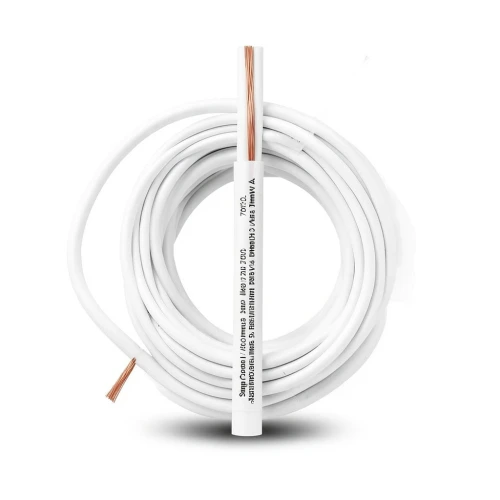 كابل نحاس مجدول احادى النواة معزول PVC 70º شركة الفنار مقاس 2.5 مم² قطر 3.6 مم 450/750 فولت طول 300 قدم لون أبيض