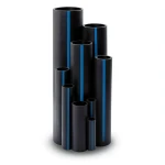HDPE Plastic Pipe Working Pressure 10 Bar PE 100, Size 355 mm Thickness 21.2 mm Black