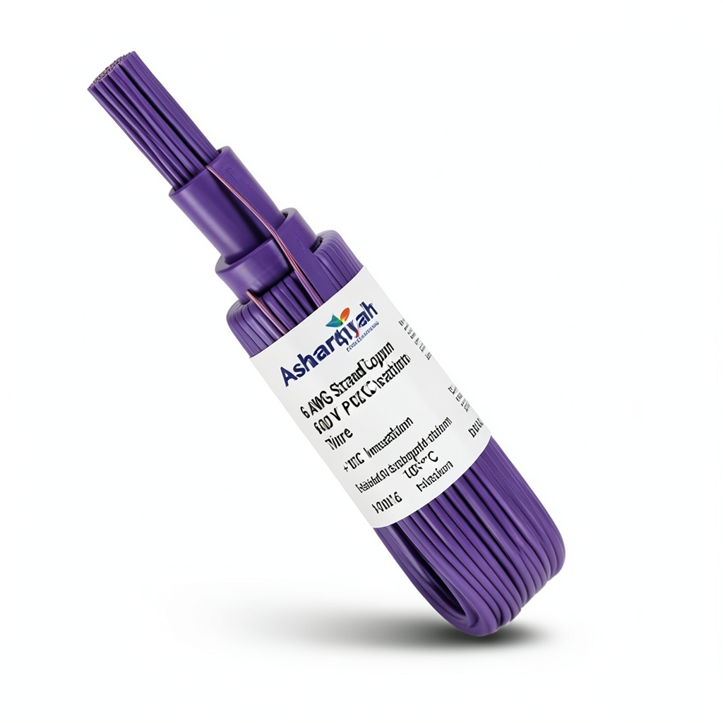 6 AWG Stranded Copper Electric Wire 600 V PVC Insulation +105°C Violet | Asharqiyah Cables Company for Industry