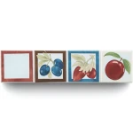 Walls Ceramic Tiles 9.9x9.9 cm, Listel Fruit Cold Color