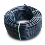 لفة أنابيب بولي ايثيلين عالي الكثافة ضغط 12.5 بار [PE 100] قطر خارجي 160 مم SDR 11 لون أسود مع خط أزرق