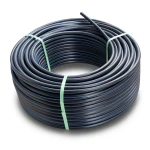 HDPE Plastic Coil Pipe Nominal Pressure 15.6 Bar PE 100 OD 16 mm SDR 9 Black with Blue Stripes