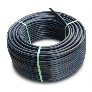 لفة أنابيب HDPE ضغط 15.6 بار PE 100 قطر خارجي 20 مم SDR 9 أسود مع خط أزرق