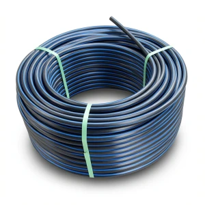 HDPE Plastic Coil Pipe PN 15.6 Bar PE 100 OD 40 mm SDR 9 Black with Blue Stripes
