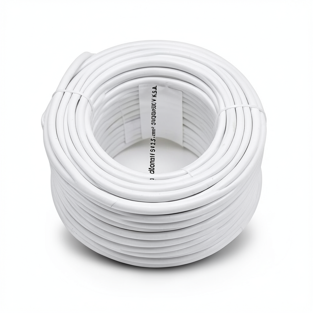 Single Core Solid Copper Cable PVC 70ºC Insulation 2.5 mm² 450/750 Volt 300 Feet White | Al Fanar