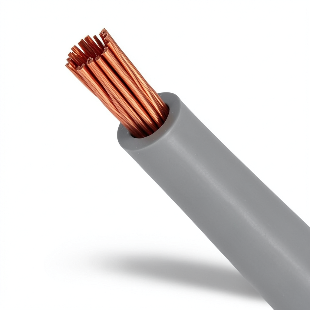 سلك مجدول نحاس مقاس 10 mm2، 450/750 فولت، عزل PVC رمادي
