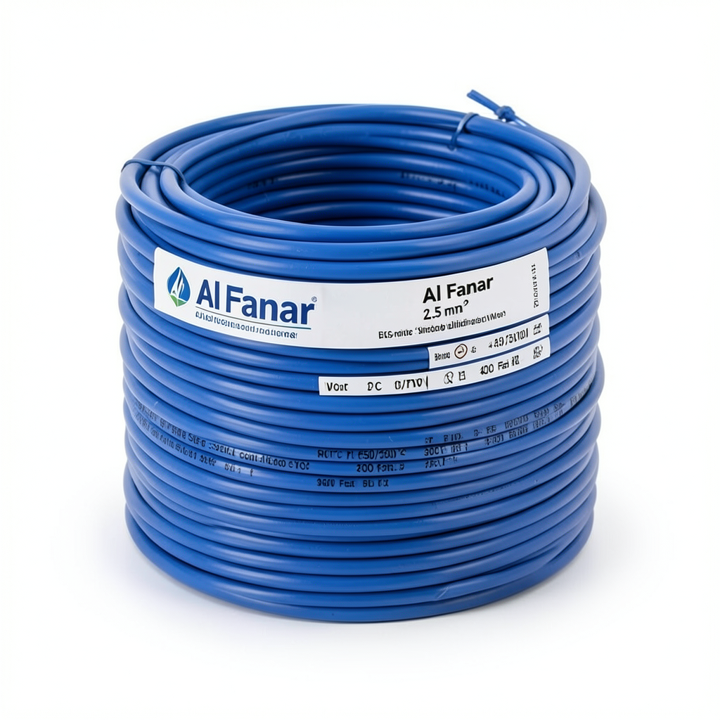 Single Core Solid Copper Cable PVC 70 ºC Insulation 2.5 mm² 450/750 Volt 300 Feet Blue | Al Fanar