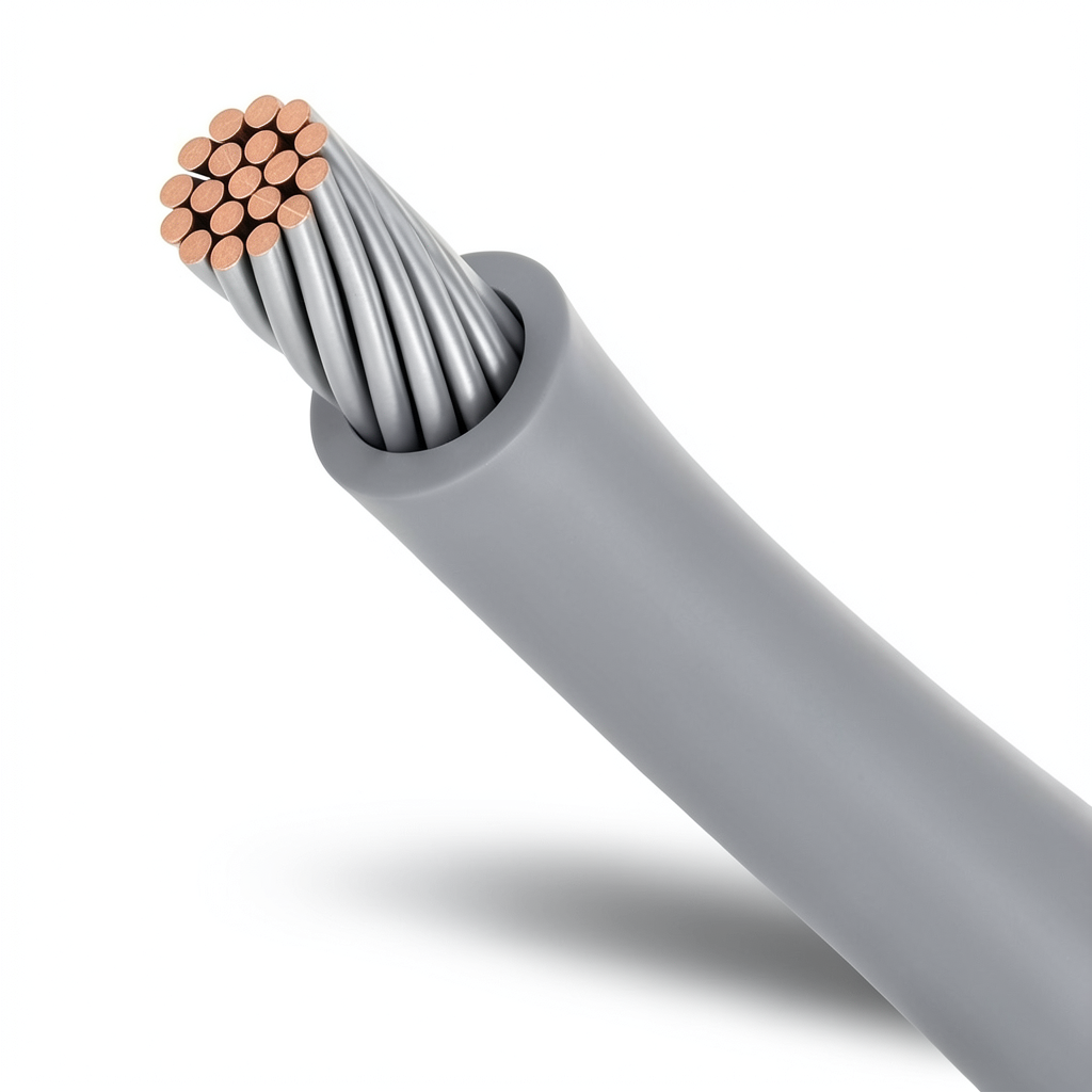 سلك كهرباء مجدول نحاس 70 ملم، 450/750 فولت، معزول PVC رمادي