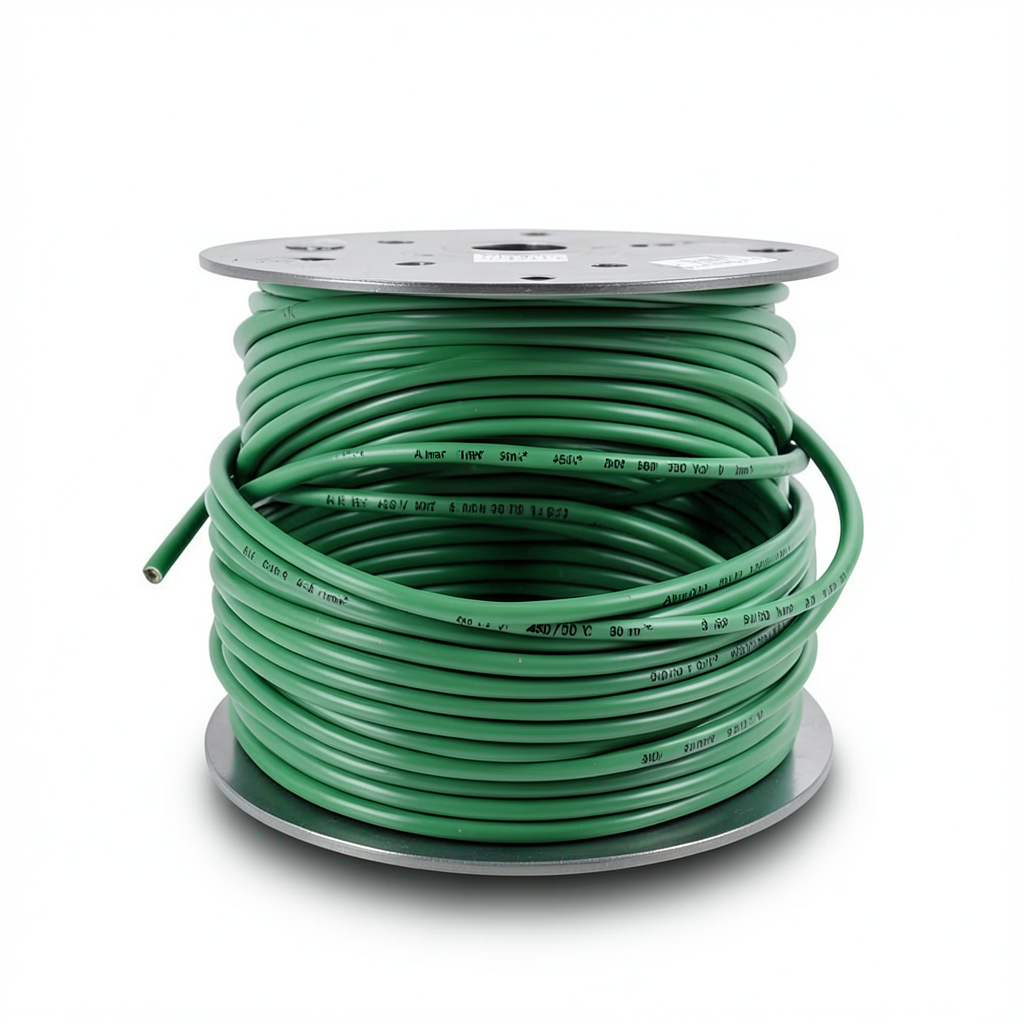 سلك نحاس مصمت احادى النواة PVC عازل 70º الفنار 6 مم² 450/750 فولت 300 قدم أخضر | شركة الفنار