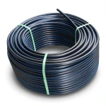 لفة أنابيب بولي ايثيلين عالي الكثافة ضغط 12.5 بار [PE 100] قطر خارجي 160 مم SDR 11 لون أسود مع خط أزرق