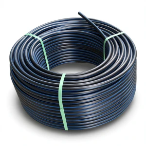لفة أنابيب بولي ايثيلين عالي الكثافة ضغط 12.5 بار [PE 100] قطر خارجي 160 مم SDR 11 لون أسود مع خط أزرق